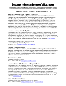 Coalition to Protect Louisiana`s Healthcare Louisiana Academy of