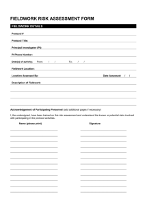 Fieldwork Rish Assessment Form