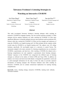 An Investigation of EFL Listening Strategies with Interactive CD-ROMs