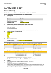 Example Lead Metal Sheet Safety Data Sheet