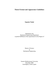 Sample Thesis Format - Department of Banking and Finance