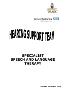 Speech and Language Therapy booklet