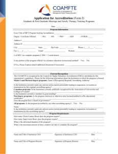 Commission on Accreditation for Marriage and Family Therapy