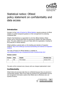 Ofsted policy statement on confidentiality and data access