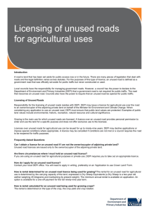 Licensing of Unused Roads for Agricultural Uses (accessible version)