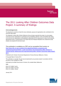 The 2011 Looking After Children Outcomes Data Project: A