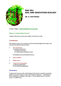 Lecture Notes 06: Ecosystems of the World: Tropical Rainforests