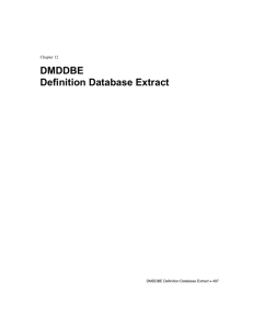 DLM Chapter 12: DMDDBE Definition Database Extract