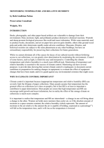 MONITORING TEMPERATURE AND RELATIVE HUMIDITY by Beth