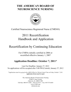 American Board of Neuroscience Nursing Recertification Program