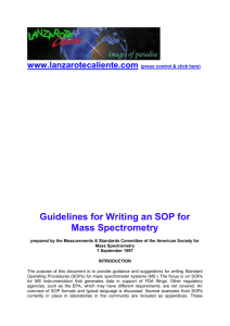 Guidelines for Writing an SOP for Mass Spectrometry
