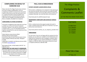 complaints_leaflet - The Village Practice, Thornton