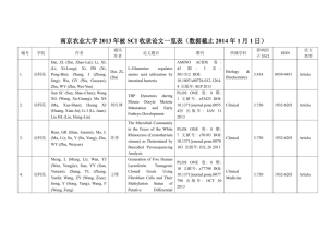 南京农业大学2013年被SCI收录论文一览表