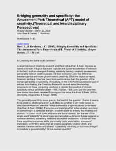 Bridging generality and specificity: the Amusement Park Theoretical