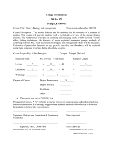 Course Prepared by: Allain Bourgoin Campus: Pohnpei, National