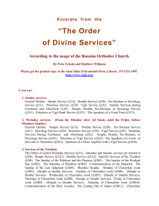 The Order of Divine Services