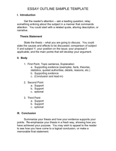 ESSAY OUTLINE SAMPLE TEMPLATE