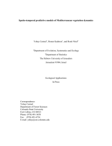 Spatio-temporal models of Mediterranean Vegetation Dynamics