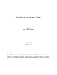 A Notebook on Forecasting the Weather
