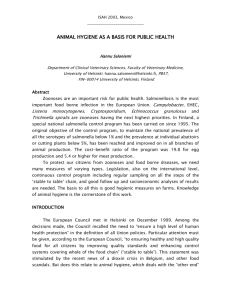 animal hygiene as a basis for public health