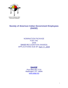 society of american indian government employees (saige)