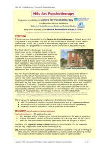 MSc Art Psychotherapy programme leaflet