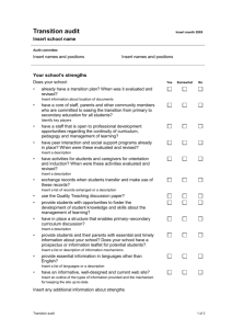 Transition audit - Public Schools NSW