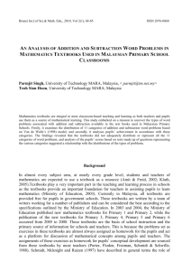 an analysis of addition and subtraction word - SHBIE e