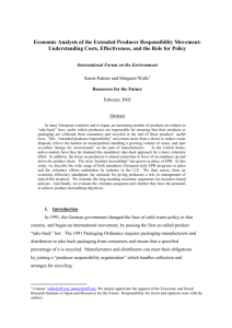 An Economic Analysis of the Product Stewardship Movement: