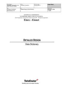 Detailed Design of Data Dictionary