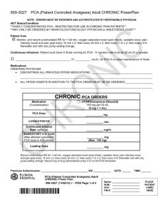 PCA (Patient Controlled Analgesia) Adult CHRONIC PowerPlan