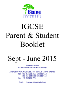 IGCSE Parent & Student booklet 2015