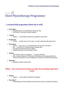 example chest physio programme & satisfaction questionnaire