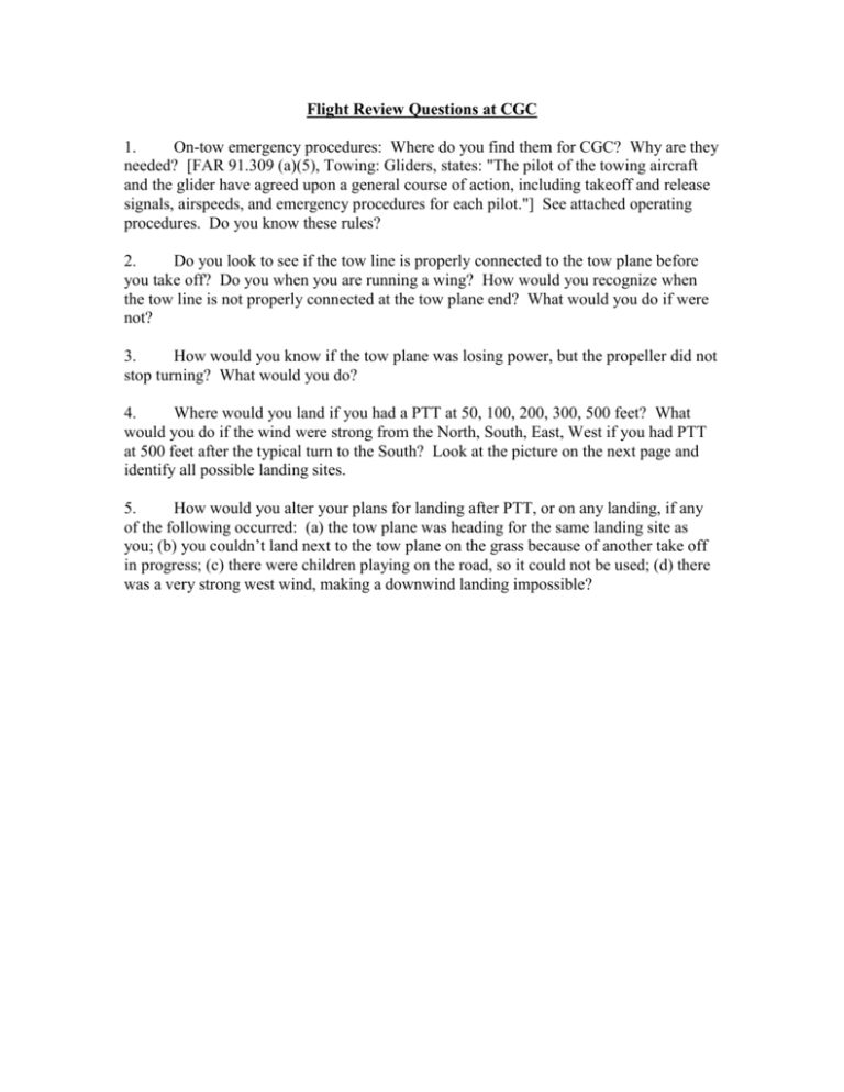 Flight Review Questions At CGC
