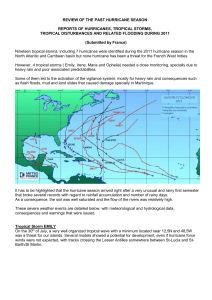 Reports of hurricanes, tropical storms, tropical disturbances
