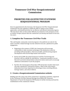 1 Tennessee Civil War Sesquicentennial Commission PRIORITIES