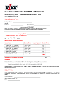 Course Booking Form – B1KE DeVo2 Winter Spring 16