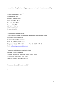 Association of lung function with physical, mental and cognitive