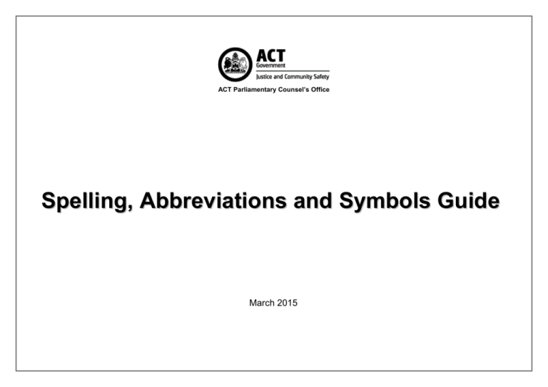 Spelling Abbreviations And Symbols Guide