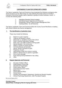 contingency plan for coping with crises 2014