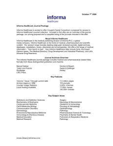 Informa Healthcare Journal Archives