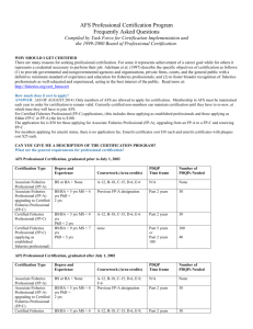 FAQs Certification Program_Fall 2014