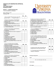 University of Virginia Medical Center Tuberculosis Respirator