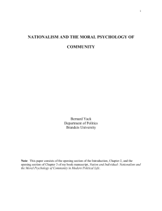 Nationalism and the Moral Psychology of