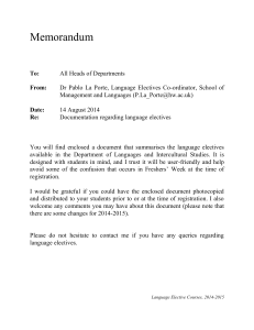 Language elective courses, 2014-2015 - Heriot