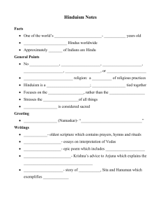 Hinduism Notes Blank & Key