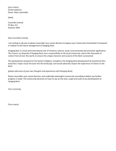 Hanging Rock councillor form letter