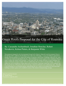 Green Roofs Proposal for the City of Roanoke