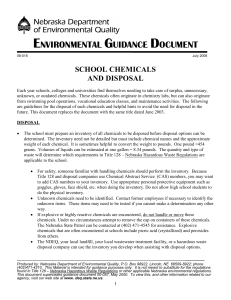 NDEQ School Chemical Guidance Document