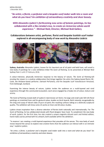 MEDIA RELEASE 1 December 2015 “An artist, a florist, a perfumer